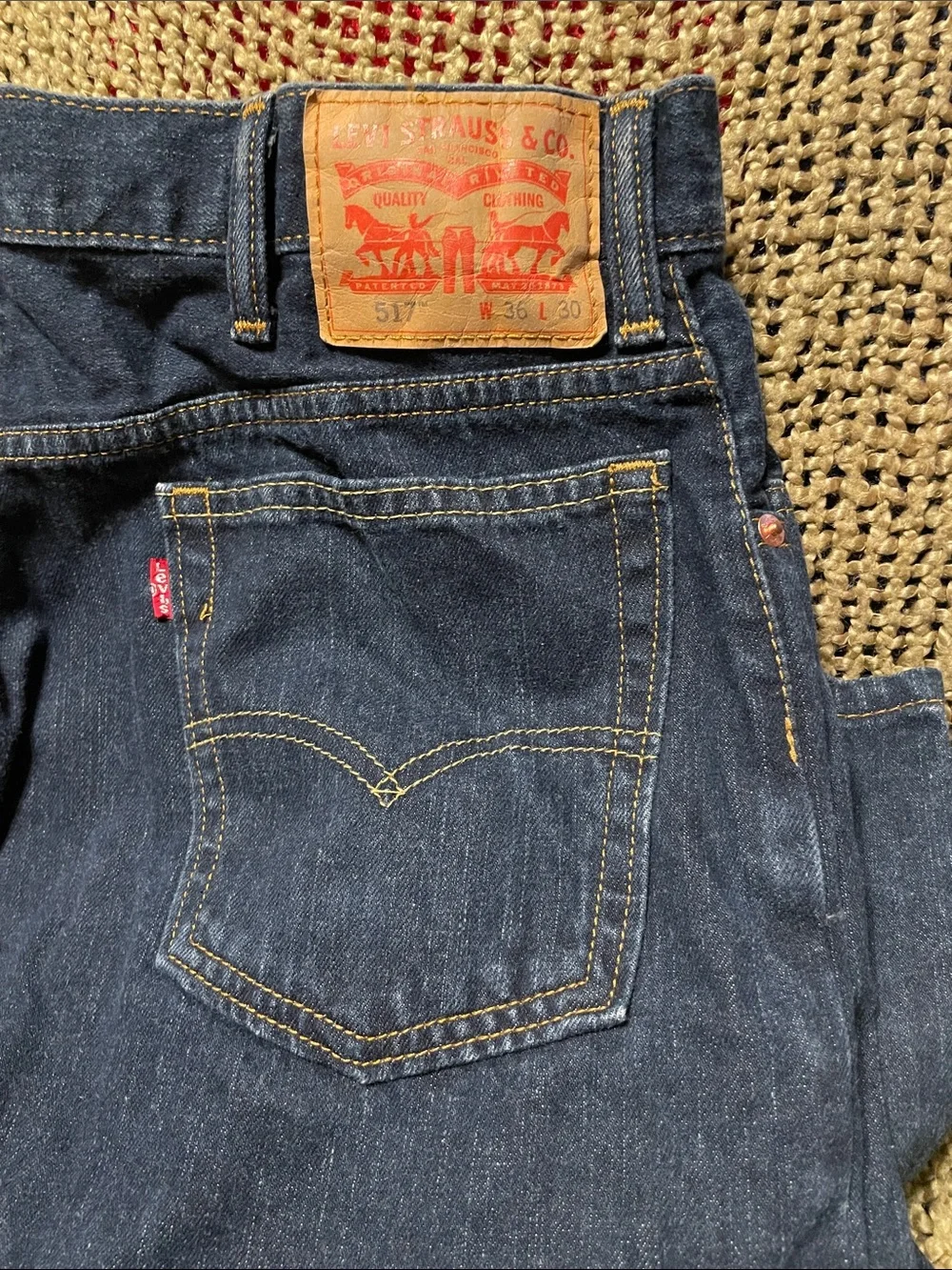 Levi's Men's Straight Jeans - Indigo Denim with Yellow Stitching